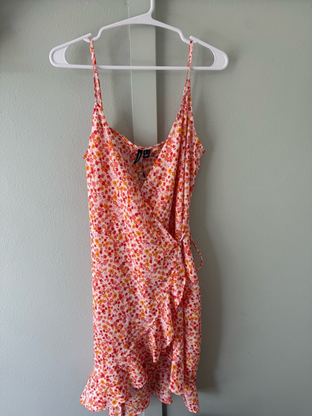 Vero Moda Floral Slip Dress in Pink, Red & Yellow